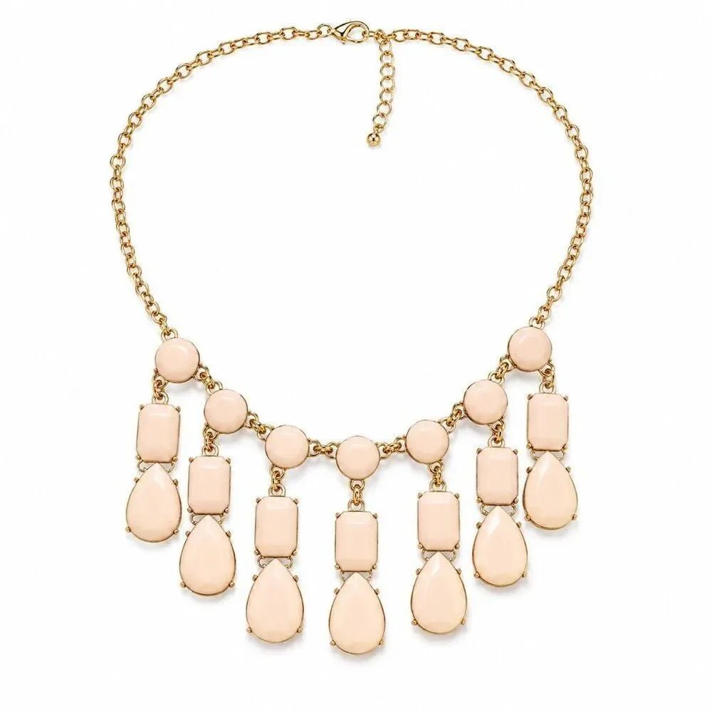 Kate Spade Riviera Garden Collar Bib Statement Necklace in Creamy Blush